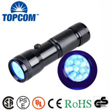 A + Grade Aluminium 390 nM UltraViolet Blacklight 14 LED Torche UV